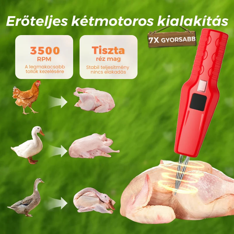 PrimePluck Elektromos Baromfikopasztó Kétmotoros Meghajtással